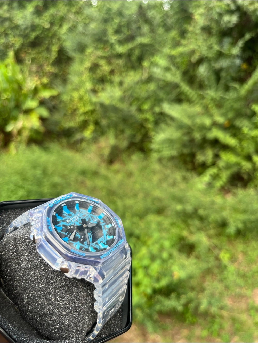 G-SHOCK 1200 Transparent Case Blue Accent Watch